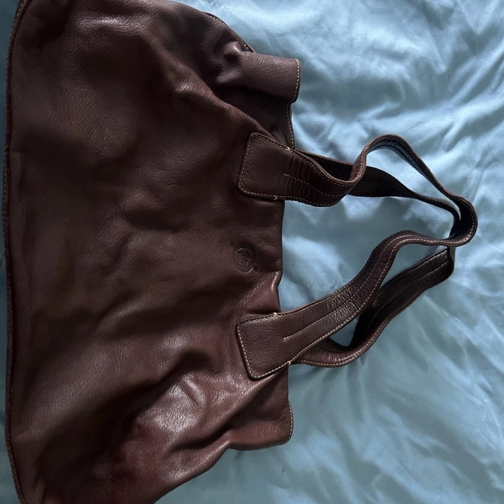 Born Brown Leather Tote with Classic Slouchy Style
